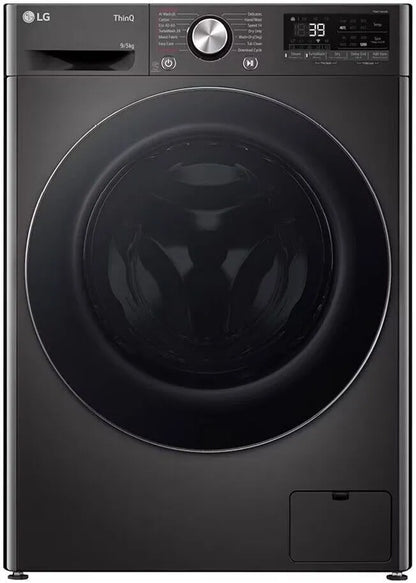 LG 9/5kg Black Finish Front Loader Washer Dryer Combo With AI DD™ A nd Steam+™