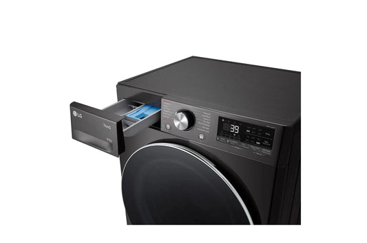 LG 9/5kg Black Finish Front Loader Washer Dryer Combo With AI DD™ A nd Steam+™