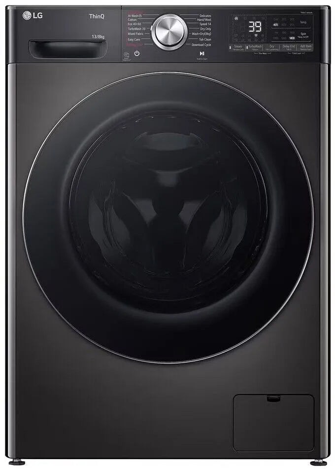 LG 13/8kg Black Finish Front Loader Washer Dryer Combo With AI DD™ & Steam+™