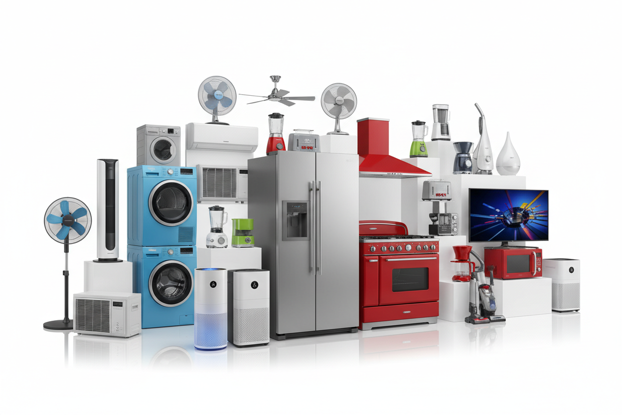 add stoves, fridges, tvs, washing machines